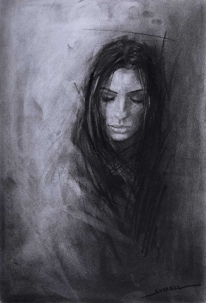 portrait charcoal drawing