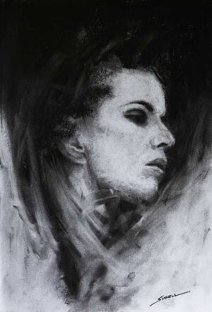 portrait charcoal drawing
